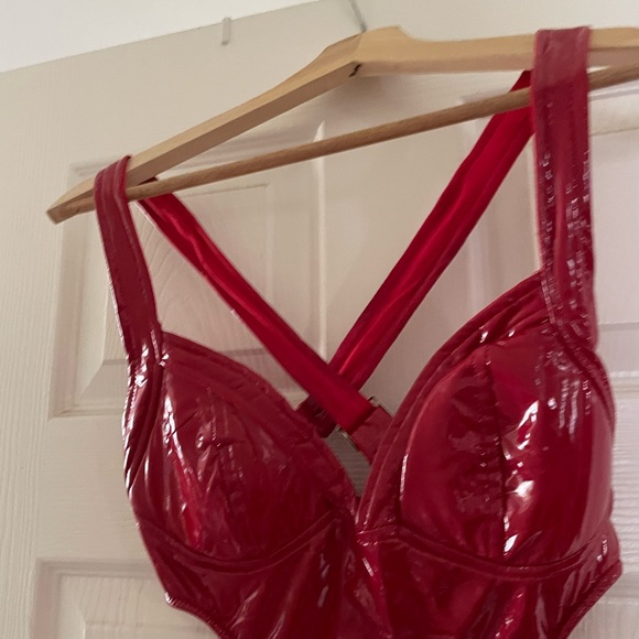 Red Latex Jumpsuit - like new - Fashion Nova - Picture 3 of 4